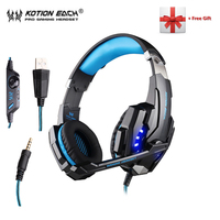 KOTION EACH G2000 G9000 słuchawki gamingowe Gamer słuchawki Stereo głęboki bas przewodowy zestaw słuchawkowy z mikrofonem LED Light na PC PS4 X-BOX 5